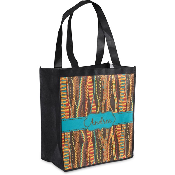 Custom Tribal Ribbons Grocery Bag (Personalized)