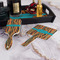 Tribal Ribbons Hair Brush and Hand Mirror - Bathroom Scene
