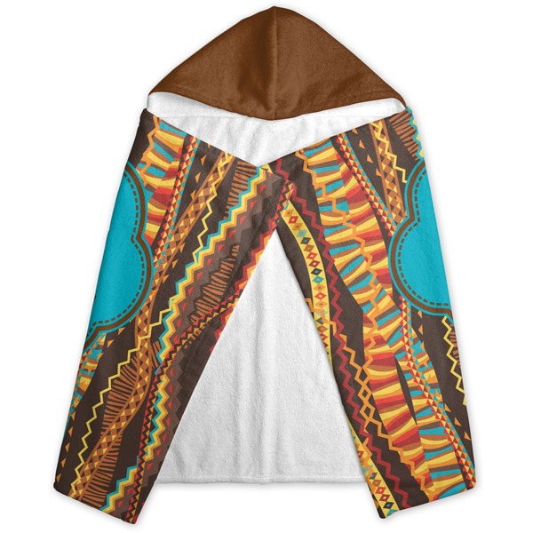 Tribal Ribbons Hooded Towel - Folded