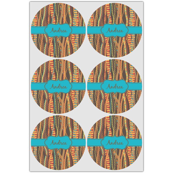 Tribal Ribbons Icing Circle - Large - Set of 6