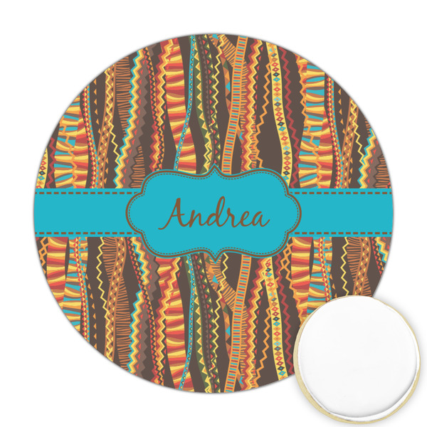 Custom Tribal Ribbons Printed Cookie Topper - 2.5" (Personalized)