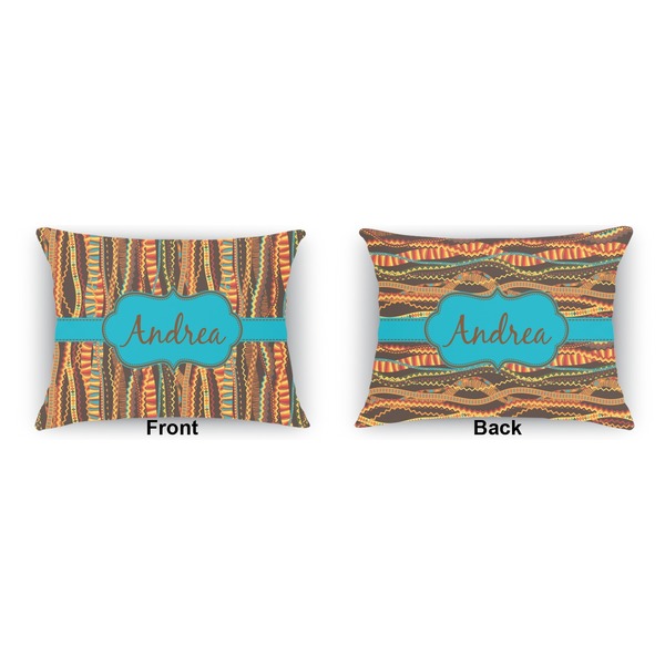 Tribal Ribbons  Indoor Rectangular Burlap Pillow (Front and Back)