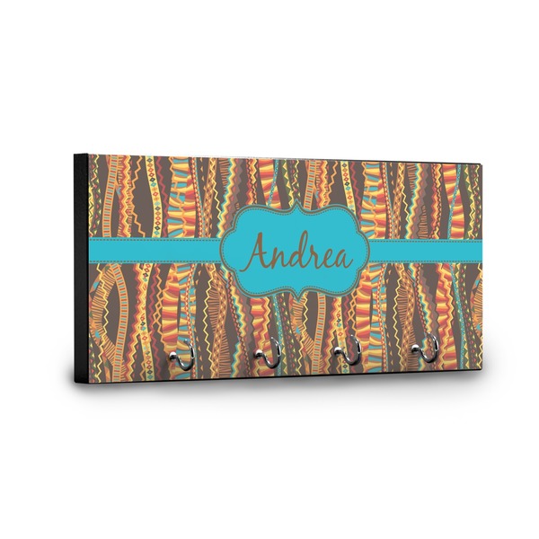 Tribal Ribbons Key Hanger - Front View with Hooks