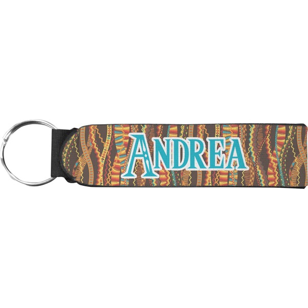 Custom Tribal Ribbons Neoprene Keychain Fob (Personalized)