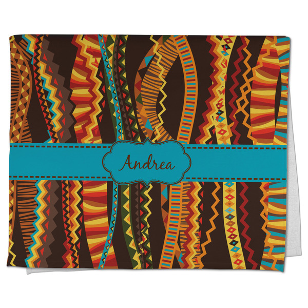 Custom Tribal Ribbons Kitchen Towel - Poly Cotton w/ Name or Text