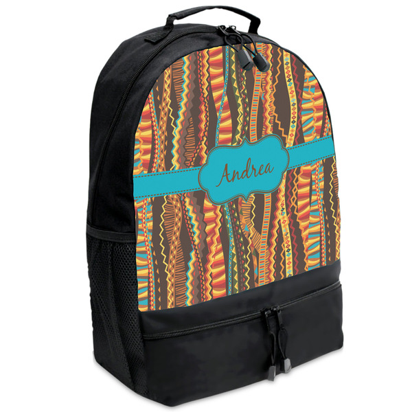 Custom Tribal Ribbons Backpacks - Black (Personalized)