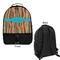 Tribal Ribbons Large Backpack - Black - Front & Back View