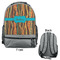 Tribal Ribbons Large Backpack - Gray - Front & Back View