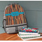 Tribal Ribbons Large Backpack - Gray - On Desk
