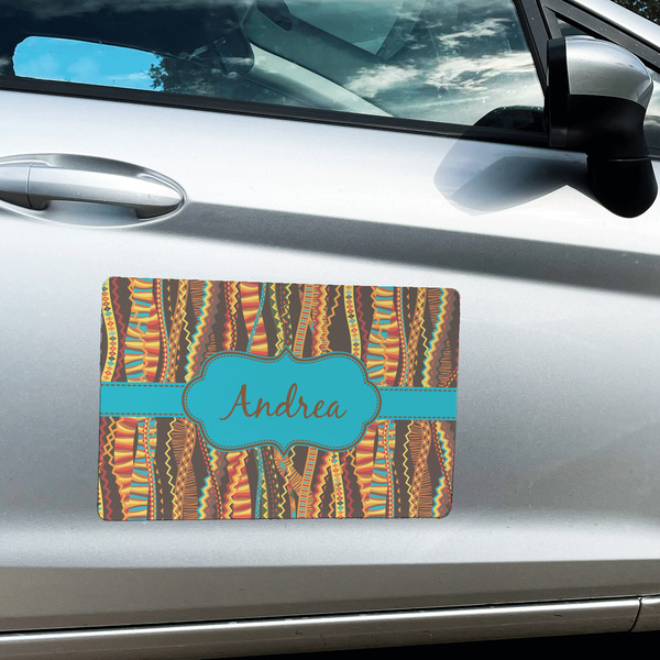 Tribal Ribbons Large Rectangle Car Magnets- In Context