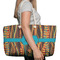 Tribal Ribbons Large Rope Tote Bag - In Context View