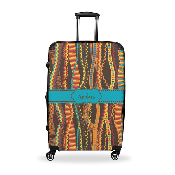 Custom Tribal Ribbons Suitcase - 28" Large - Checked w/ Name or Text