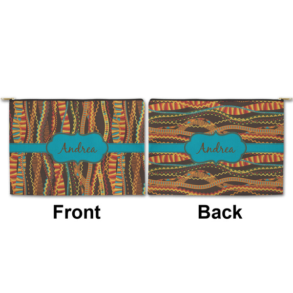 Tribal Ribbons Large Zipper Pouch Approval (Front and Back)