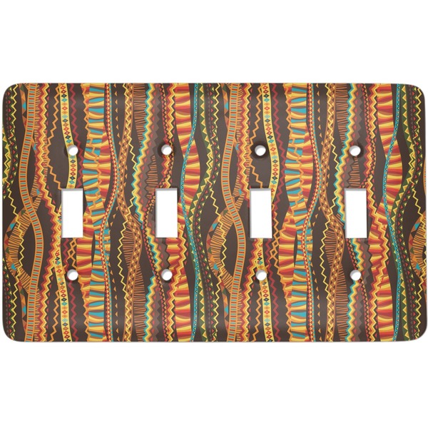 Custom Tribal Ribbons Light Switch Cover (4 Toggle Plate)