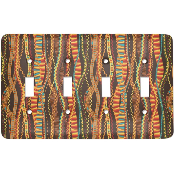 Custom Tribal Ribbons Light Switch Cover (4 Toggle Plate)