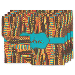Tribal Ribbons Linen Placemat w/ Name or Text