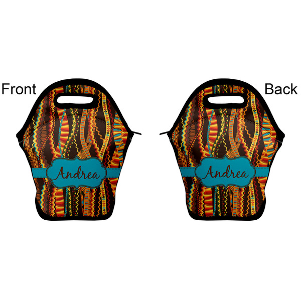 Tribal Ribbons Lunch Bag - Front and Back