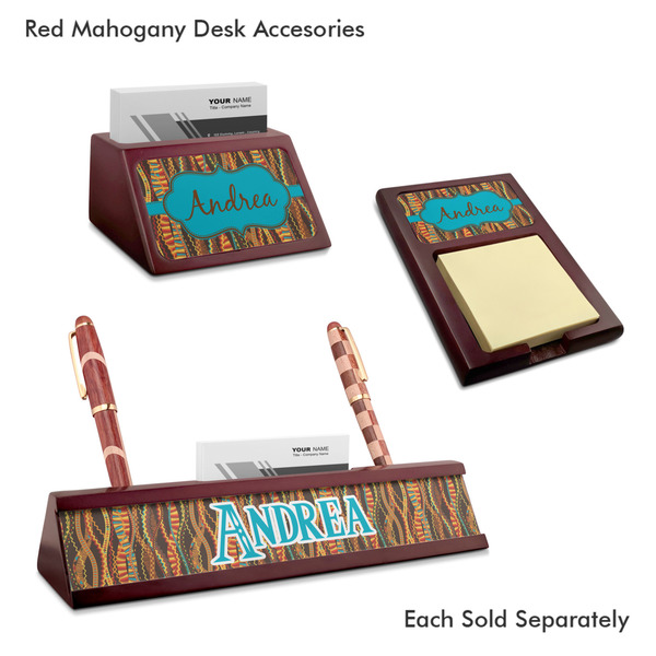 Tribal Ribbons Mahogany Desk Accessories