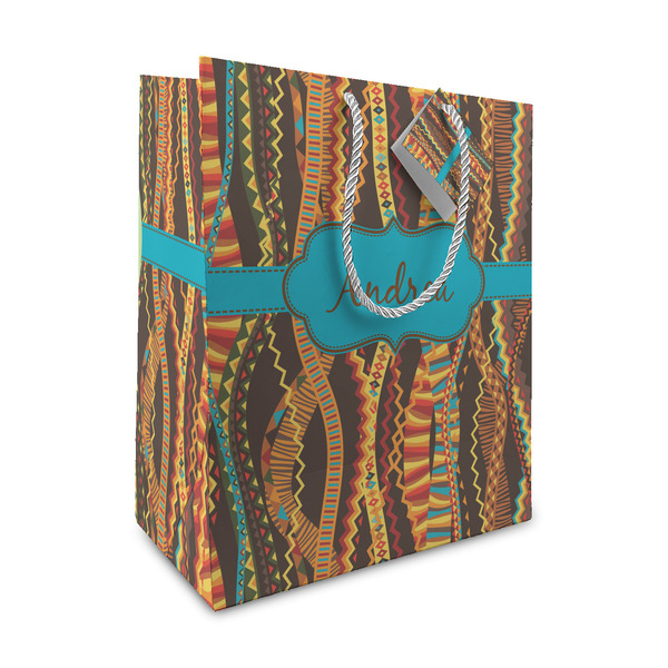 Custom Tribal Ribbons Medium Gift Bag (Personalized)