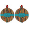 Tribal Ribbons Metal Ball Ornament - Front and Back