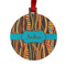 Tribal Ribbons Metal Ball Ornament - Front