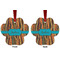 Tribal Ribbons Metal Paw Ornament - Front and Back