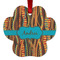 Tribal Ribbons Metal Paw Ornament - Front