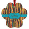 Tribal Ribbons Metal Paw Ornament - Double Sided w/ Name or Text