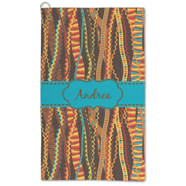Custom Tribal Ribbons Microfiber Golf Towel - Large (Personalized)