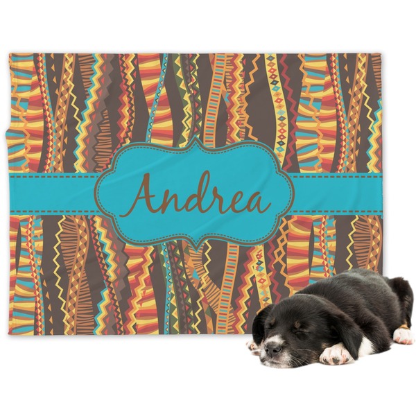 Custom Tribal Ribbons Dog Blanket - Regular (Personalized)
