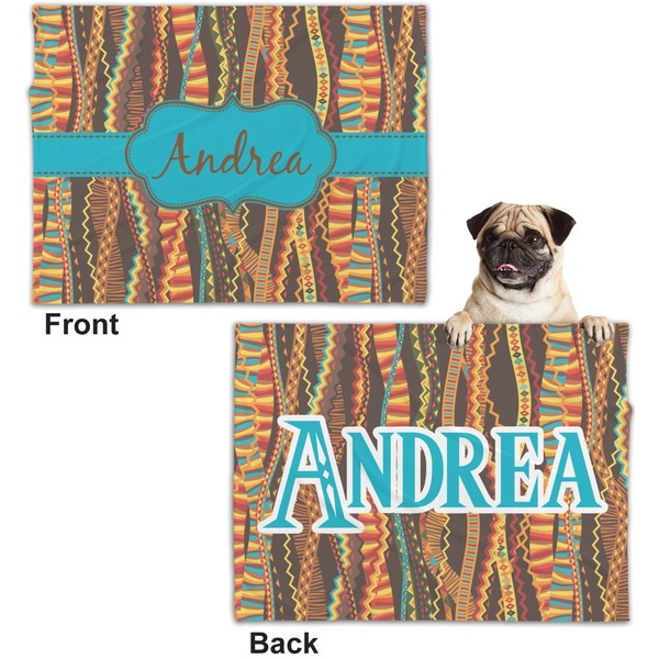 Tribal Ribbons Microfleece Dog Blanket - Regular - Front & Back
