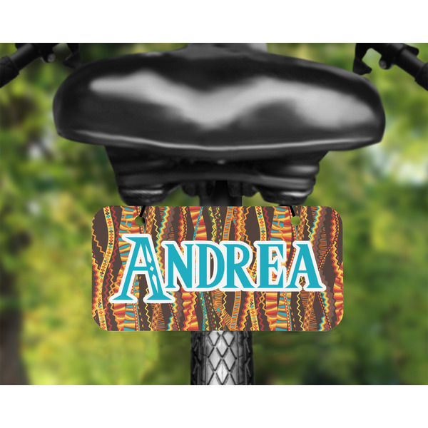 Tribal Ribbons Mini License Plate on Bicycle - LIFESTYLE Two holes