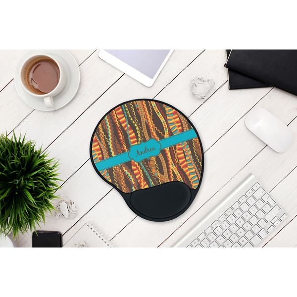 Tribal Ribbons Mouse Pad with Wrist Rest - LIFESYTLE 1