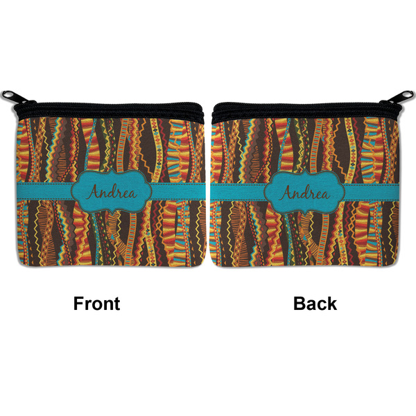Tribal Ribbons Neoprene Coin Purse - Front & Back (APPROVAL)