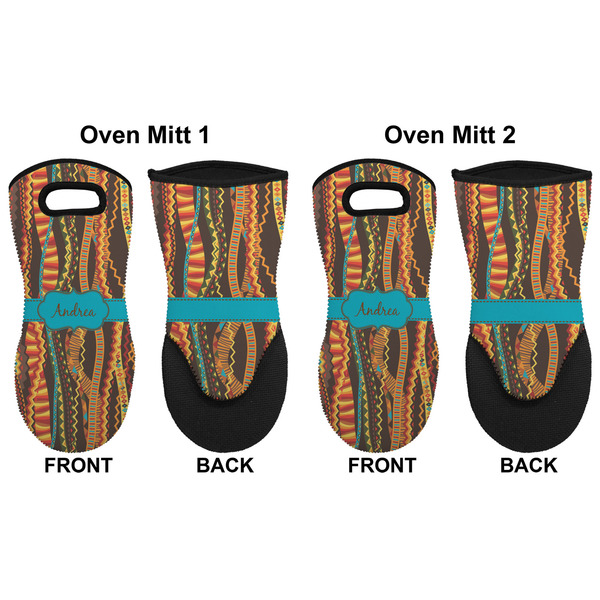 Tribal Ribbons Neoprene Oven Mitt - Set of 2 - Approval