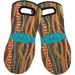 Tribal Ribbons Neoprene Oven Mitts - Set of 2 w/ Name or Text