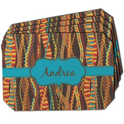 Tribal Ribbons Dining Table Mat - Octagon w/ Name or Text