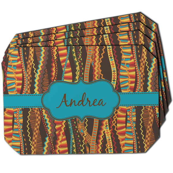 Custom Tribal Ribbons Dining Table Mat - Octagon w/ Name or Text