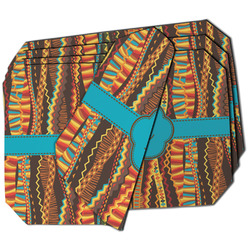 Tribal Ribbons Dining Table Mat - Octagon - Set of 4 (Double-SIded) w/ Name or Text