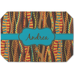 Tribal Ribbons Dining Table Mat - Octagon (Single-Sided) w/ Name or Text