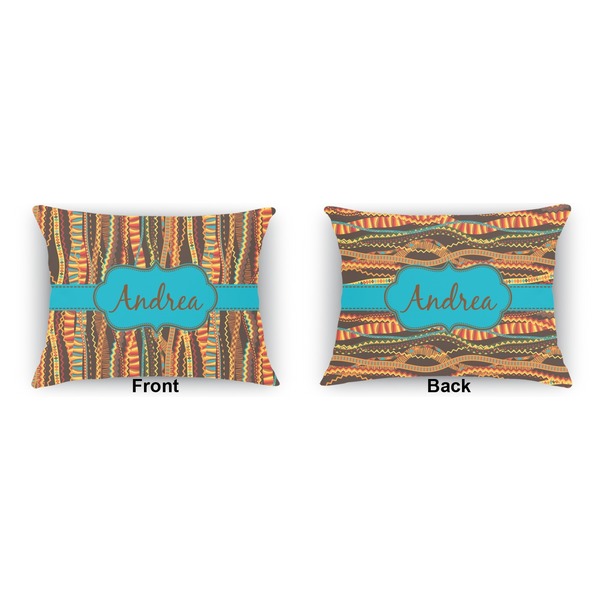 Tribal Ribbons  Outdoor Rectangular Throw Pillow (Front and Back)