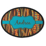Tribal Ribbons Iron On Oval Patch w/ Name or Text