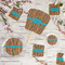 Tribal Ribbons Party Supplies Combination Image - All items - Plates, Coasters, Fans