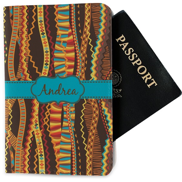 Custom Tribal Ribbons Passport Holder - Fabric (Personalized)