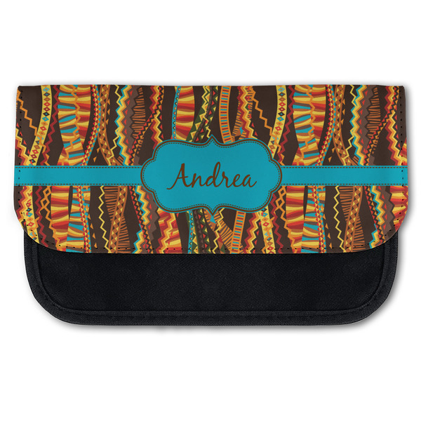 Custom Tribal Ribbons Canvas Pencil Case w/ Name or Text