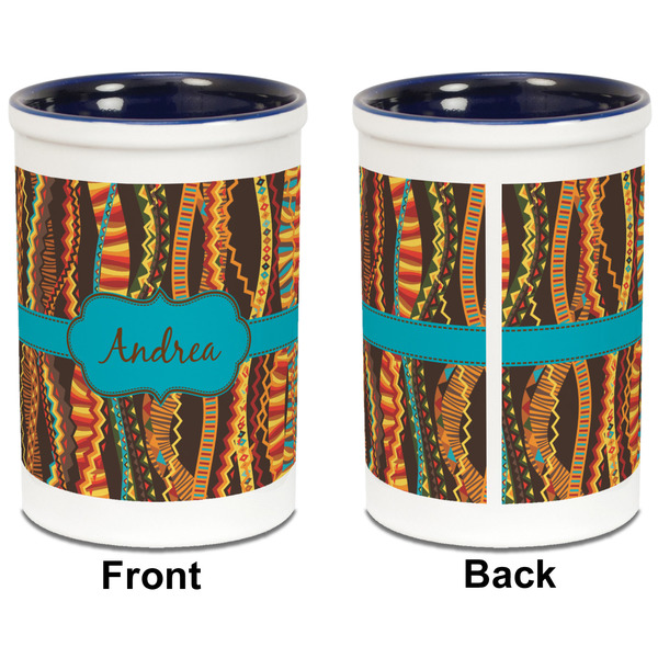 Tribal Ribbons Pencil Holder - Blue - approval