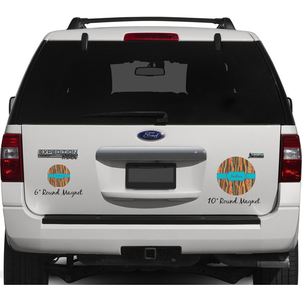 Tribal Ribbons Personalized Car Magnets on Ford Explorer