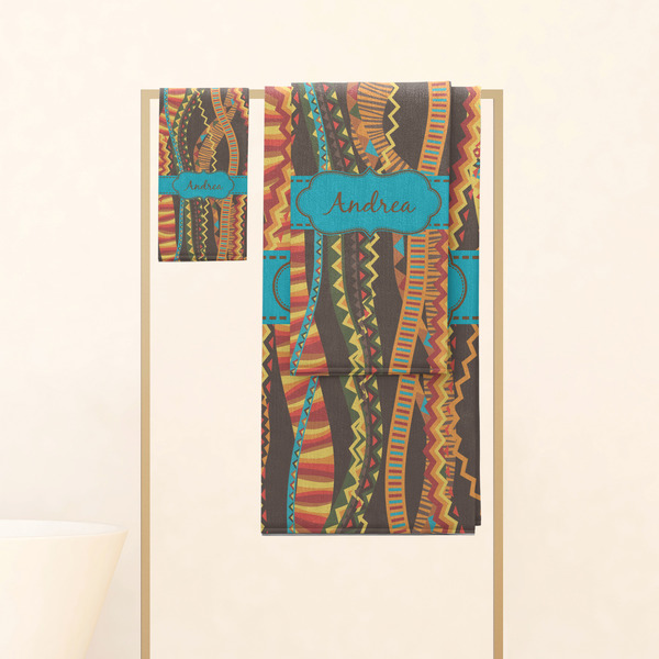 Tribal Ribbons Personalized Towel Set