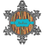 Tribal Ribbons Vintage Snowflake Ornament (Personalized)