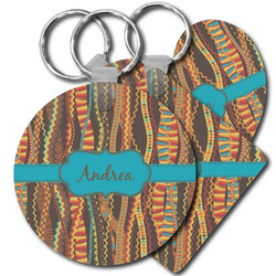 Tribal Ribbons Plastic Keychain (Personalized)